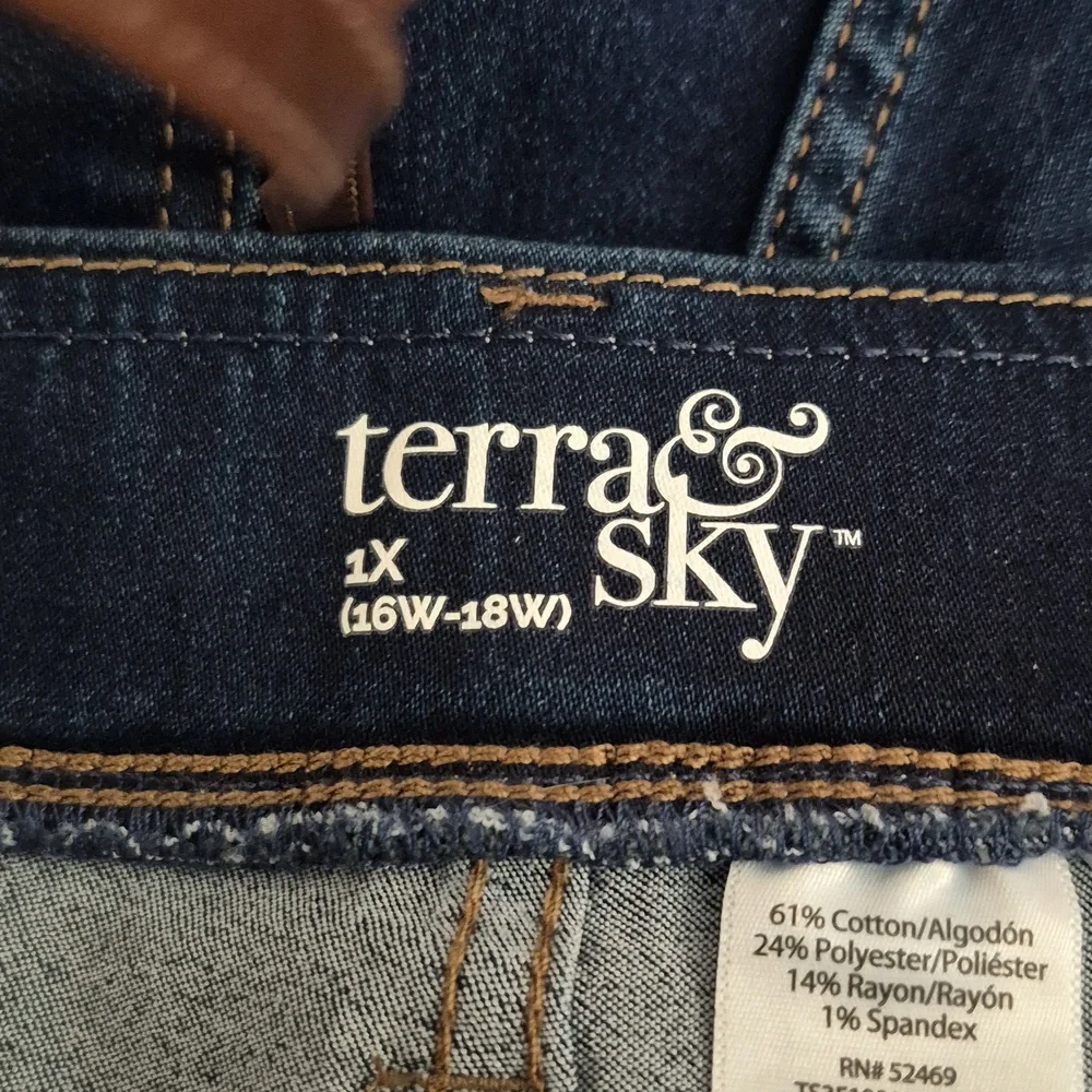 Terra&Sky Stretch Pull On Blue Jeans 1X